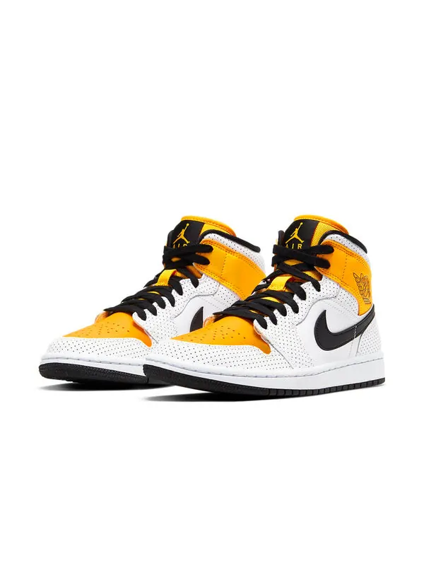 Кроссовки 1 средние Air Jordan — изображение 3 из 4, белый/черный/золотистый