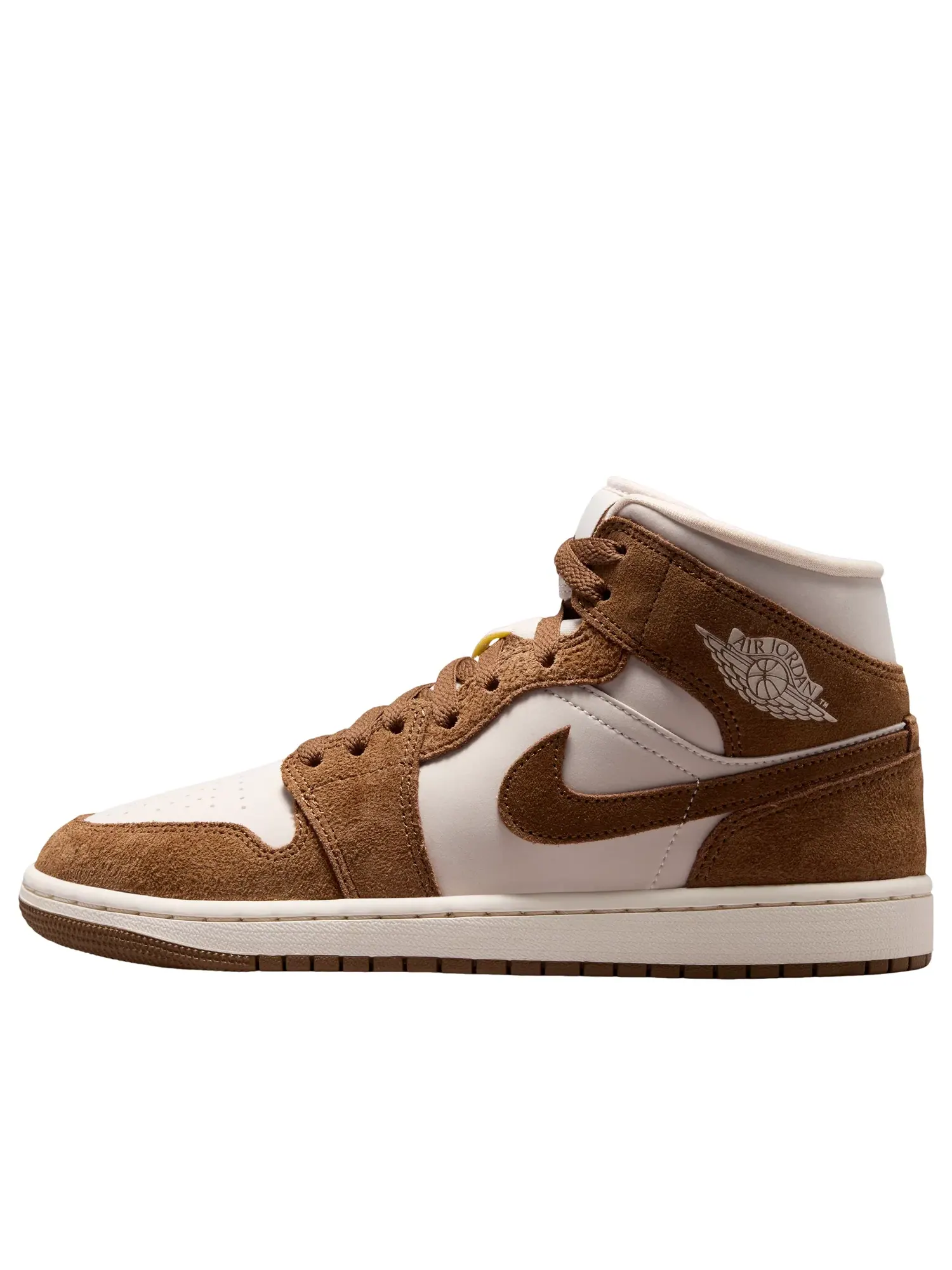 Женские кроссовки с кожаным верхом Air Jordan 1 Mid Light British Tan Choke — изображение 1 из 7, бежевый