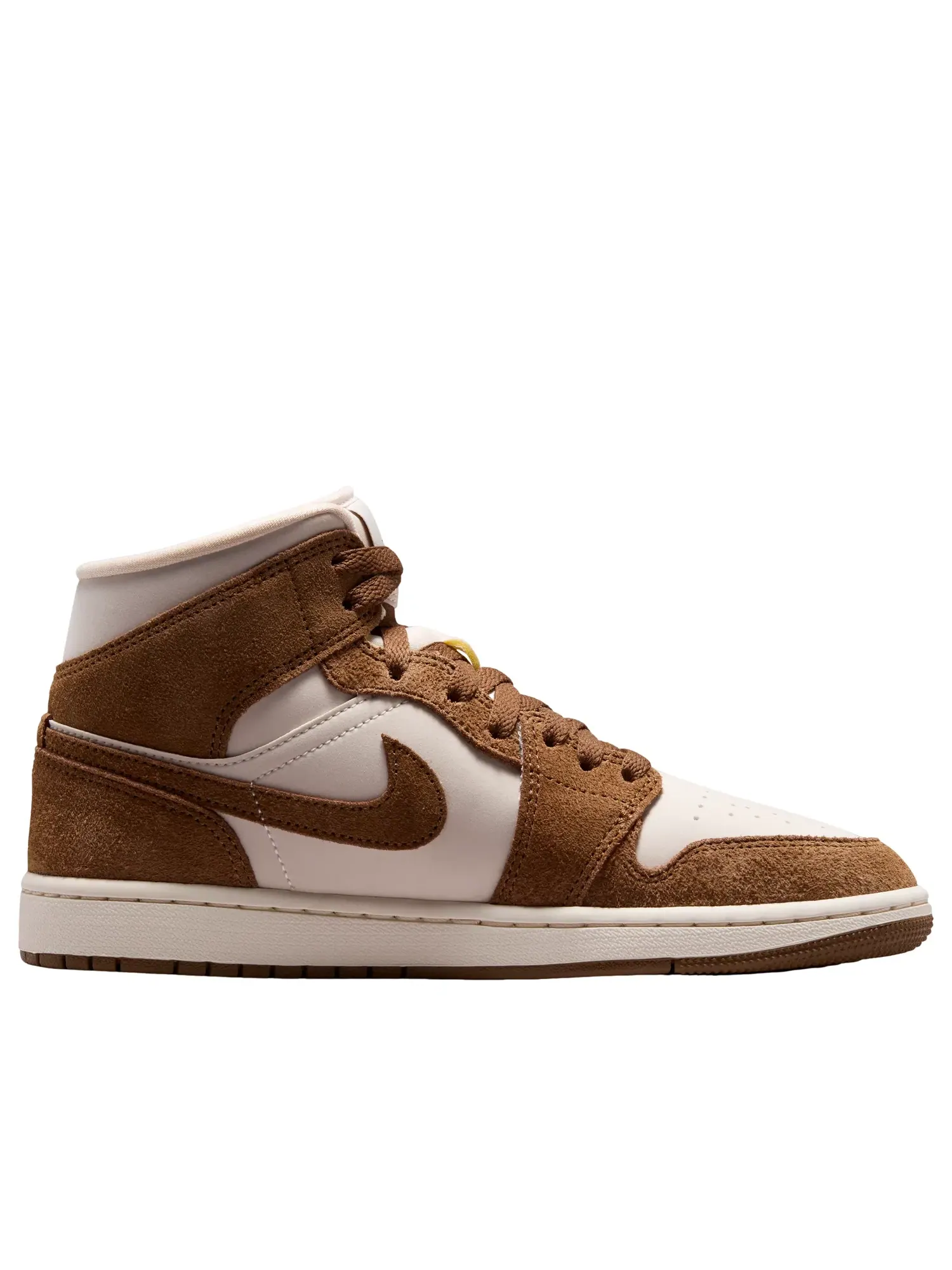 Женские кроссовки с кожаным верхом Air Jordan 1 Mid Light British Tan Choke — изображение 2 из 7, бежевый