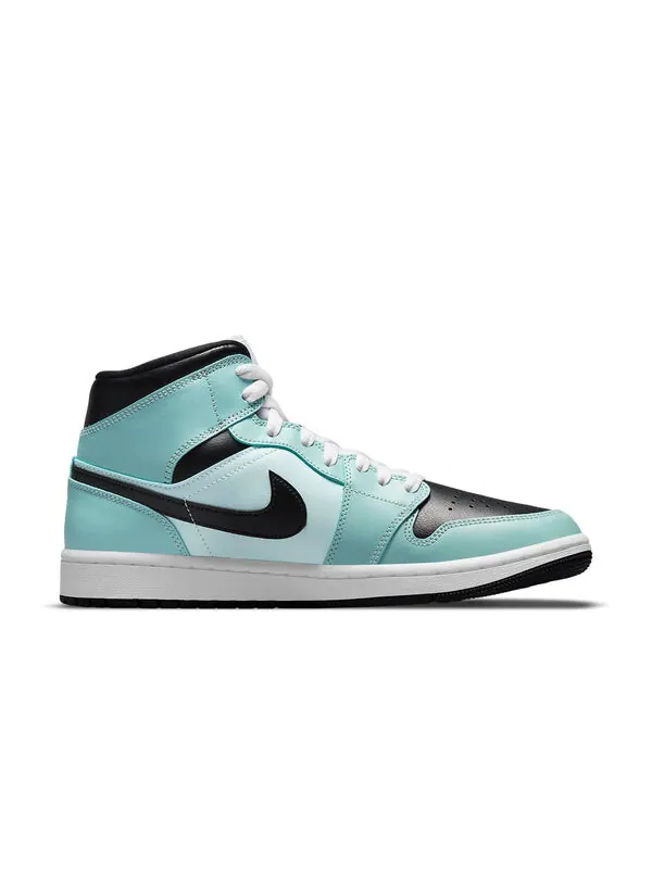 Кроссовки 1 mid 'aqua black' Air Jordan — изображение 2 из 4, светлый/черный//белый