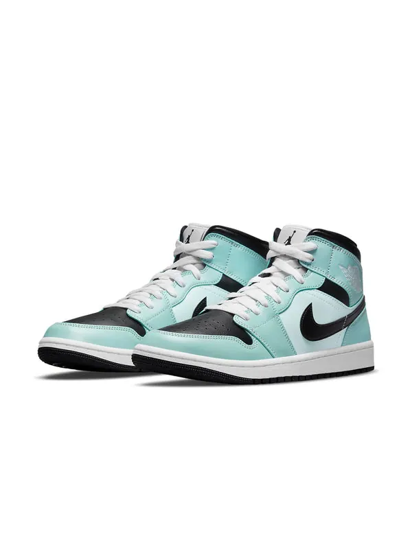 Кроссовки 1 mid 'aqua black' Air Jordan — изображение 3 из 4, светлый/черный//белый