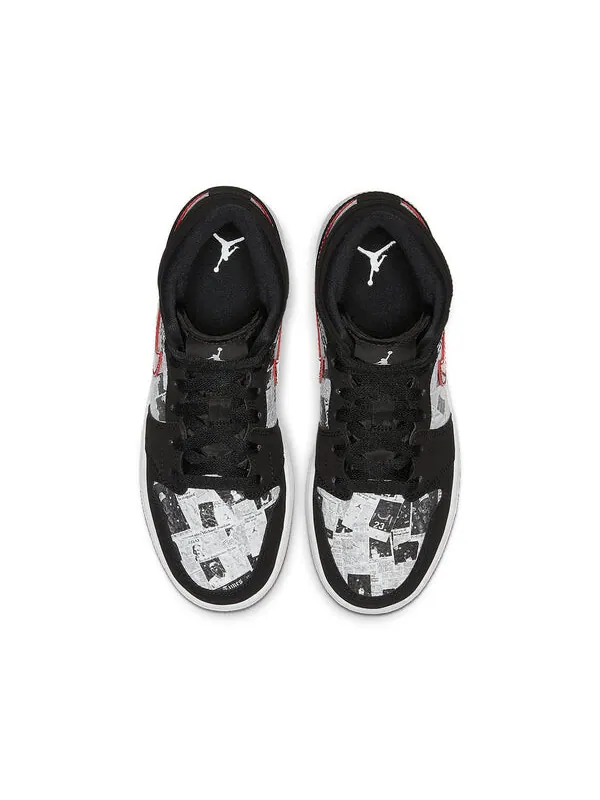 Кроссовки 1 средний размер Air Jordan — изображение 3 из 4, черный/красный/белый