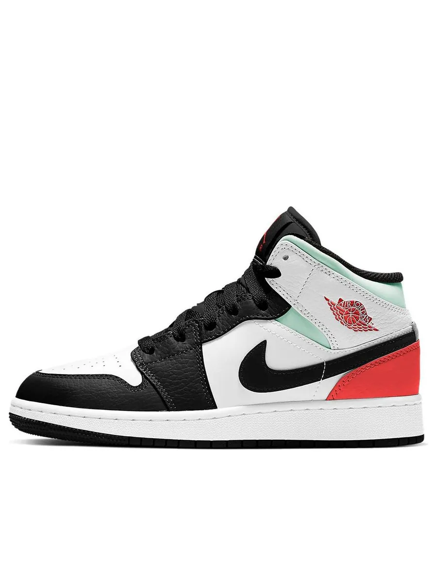 Кроссовки (GS) Air Jordan 1 Mid 'Red Mint' — изображение 1 из 3, бирюзовый