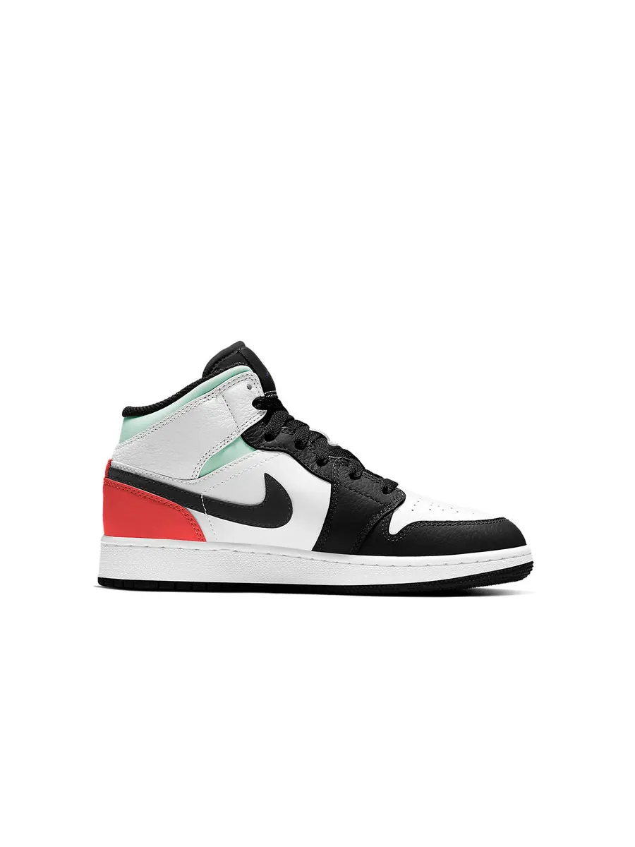 Кроссовки (GS) Air Jordan 1 Mid 'Red Mint' — изображение 2 из 3, бирюзовый