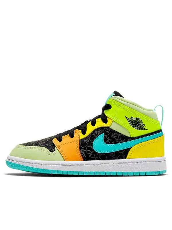 Кроссовки 1 mid se 'clover' Air Jordan — изображение 1 из 4, желтый/зеленый