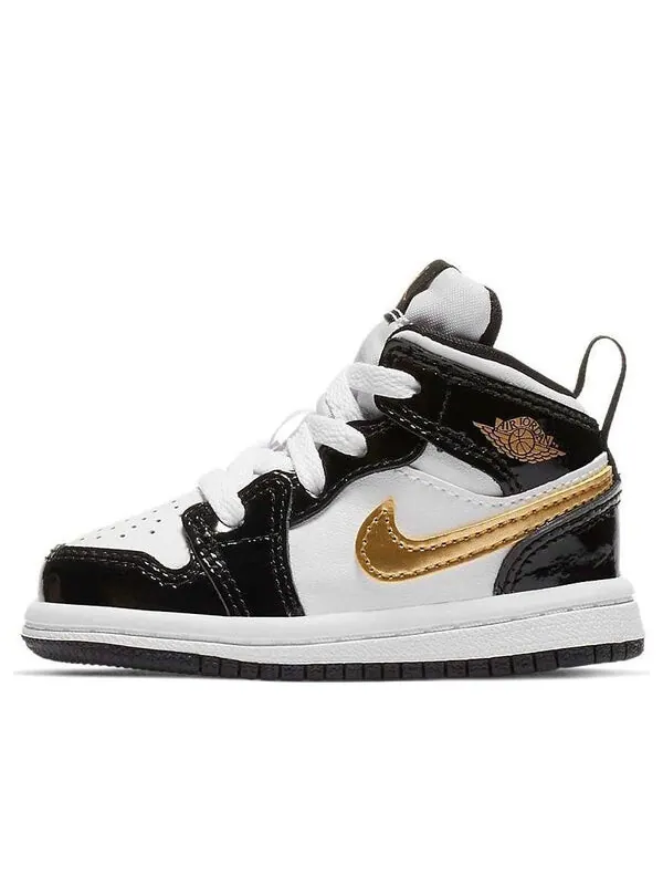Кроссовки 1 средний патент Air Jordan — изображение 1 из 3, черный/золотистый/белый