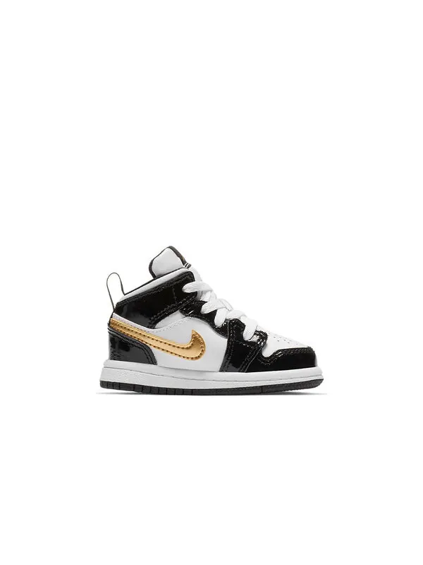 Кроссовки 1 средний патент Air Jordan — изображение 2 из 3, черный/золотистый/белый