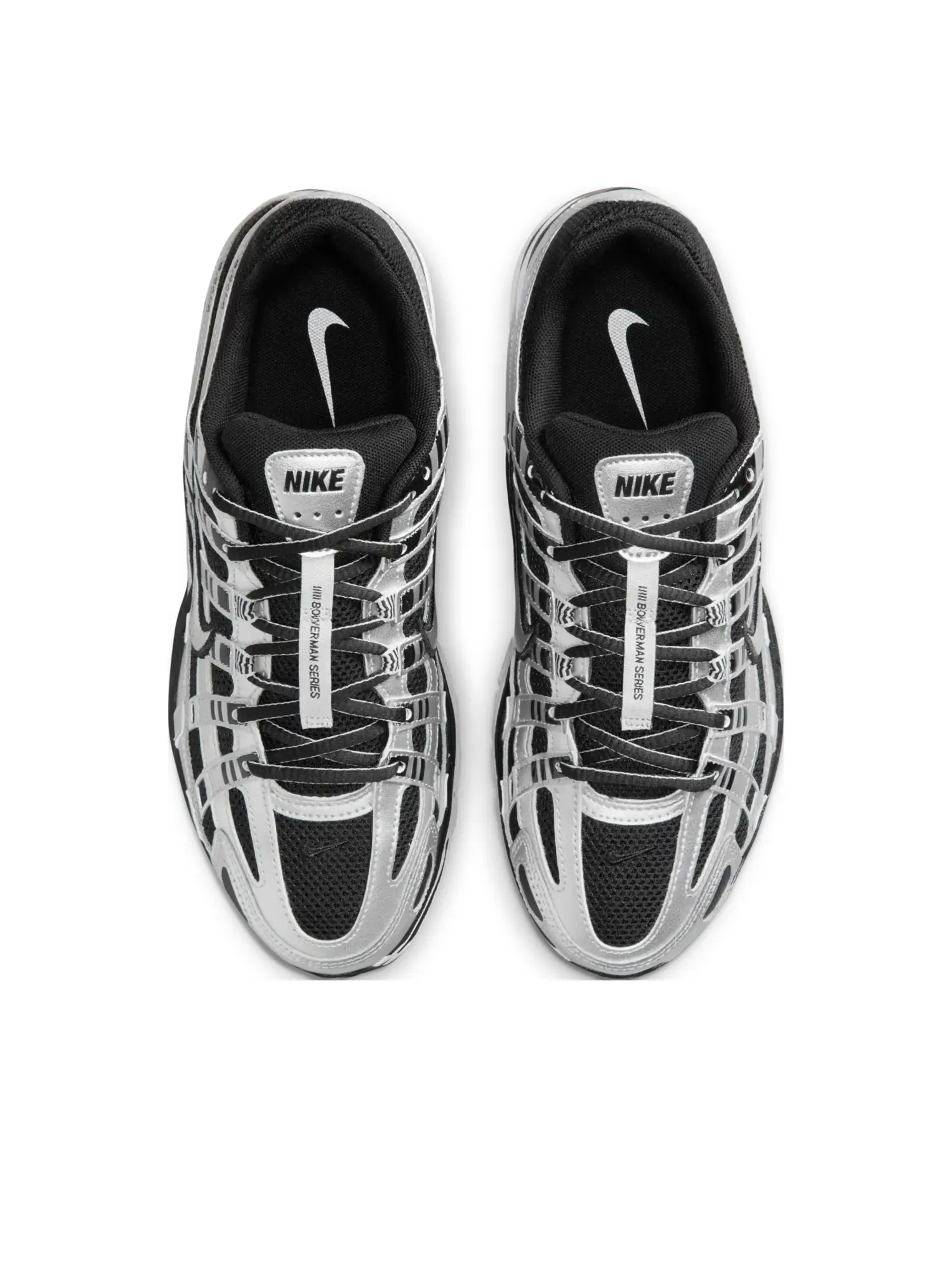 Кроссовки (WMNS) Nike P-6000 'Metallic Silver Black White' — изображение 2 из 6, серебряный