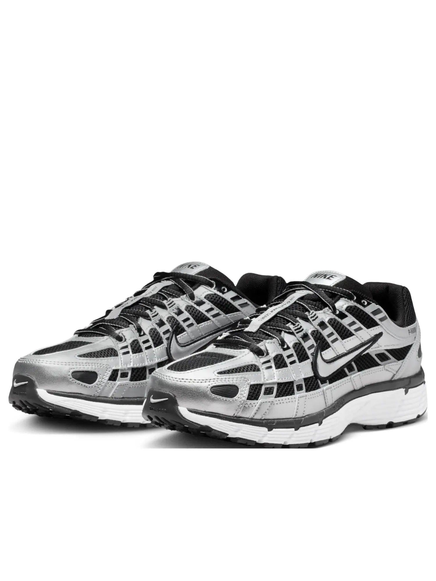 Кроссовки (WMNS) Nike P-6000 'Metallic Silver Black White' — изображение 4 из 6, серебряный