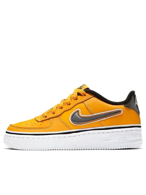 Кроссовки (GS) Nike Air Force 1 Low LV8 x NBA 'University Gold' — изображение 1 из 4, золотистый/белый-черный