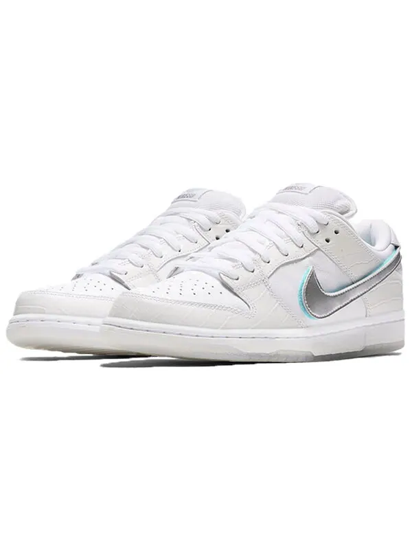 Кроссовки x diamond supply co. sb dunk low pro Nike — изображение 2 из 4, белый/серебристый