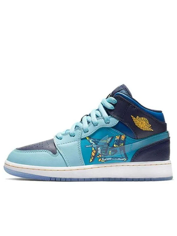 Кроссовки 1 средние Air Jordan — изображение 1 из 4, синий/-синий