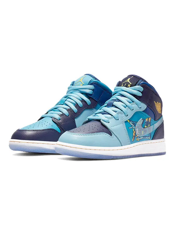 Кроссовки 1 средние Air Jordan — изображение 3 из 4, синий/-синий