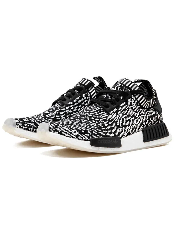 Кроссовки nmd_r1 primeknit Adidas — изображение 2 из 4, черный/белый