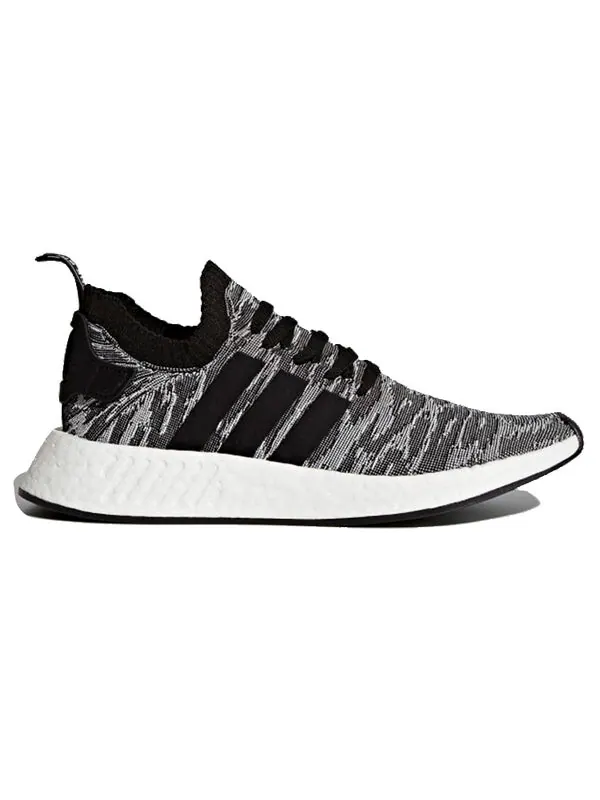 Кроссовки nmd_r2 primeknit Adidas — изображение 2 из 4, черный/белый