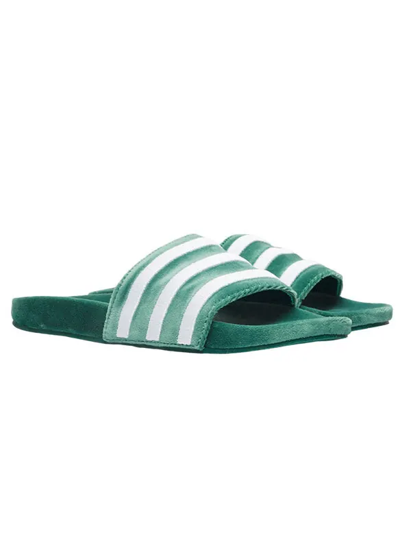 Тапочки adilette 'green white' Adidas — изображение 3 из 4, зеленый/белый