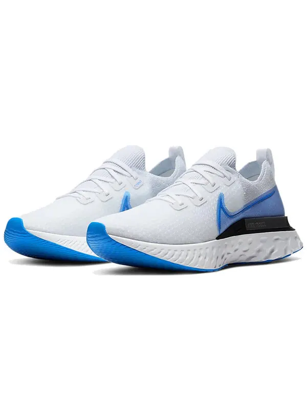 Кроссовки React Infinity Run Flyknit Nike — изображение 3 из 4, белый/платиновый/синий