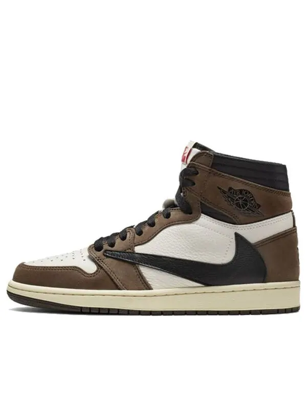Кроссовки 1 retro high og x travis scott 'mocha' Air Jordan — изображение 1 из 4, черный-темный-красный