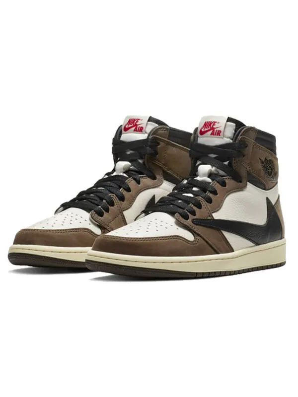Кроссовки 1 retro high og x travis scott 'mocha' Air Jordan — изображение 3 из 4, черный-темный-красный