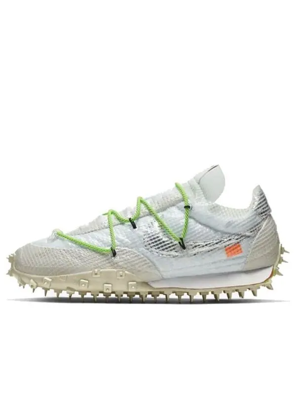 Кроссовки x off white waffle racer Nike — изображение 1 из 4, белый/черный-зеленый