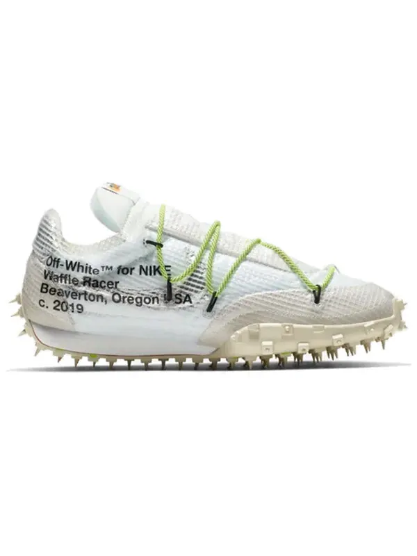 Кроссовки x off white waffle racer Nike — изображение 2 из 4, белый/черный-зеленый