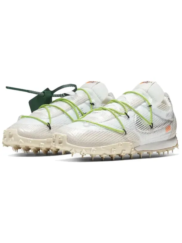 Кроссовки x off white waffle racer Nike — изображение 3 из 4, белый/черный-зеленый