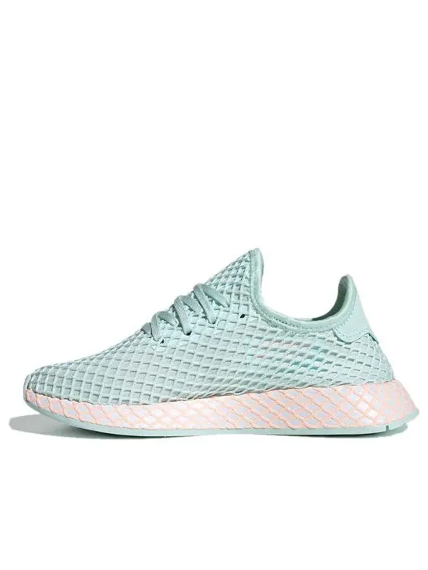 Кроссовки deerupt runner j Adidas — изображение 1 из 4, зеленый/белый