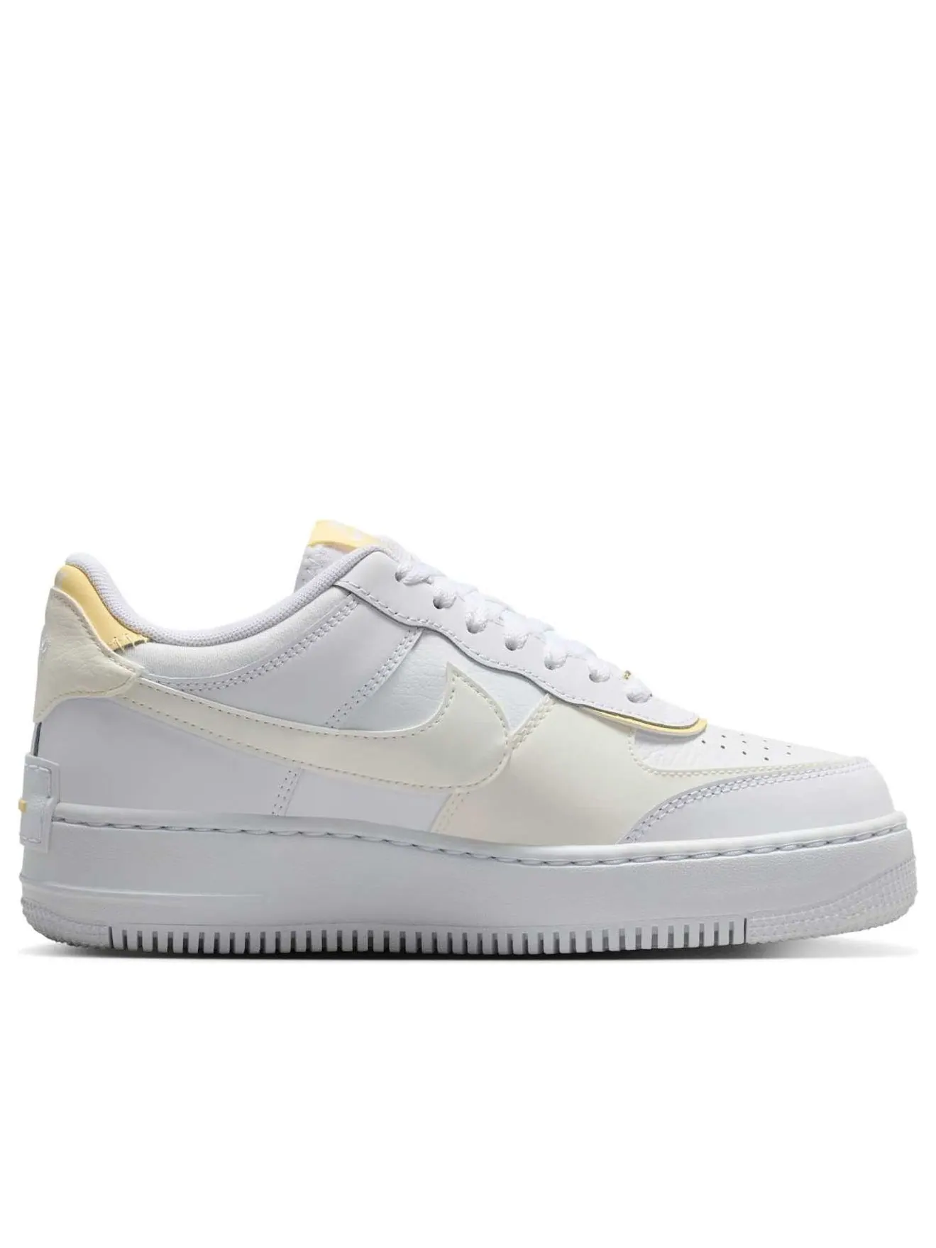 Кроссовки (WMNS) Nike Air Force 1 Shadow 'White Soft Yellow' — изображение 2 из 6, белый