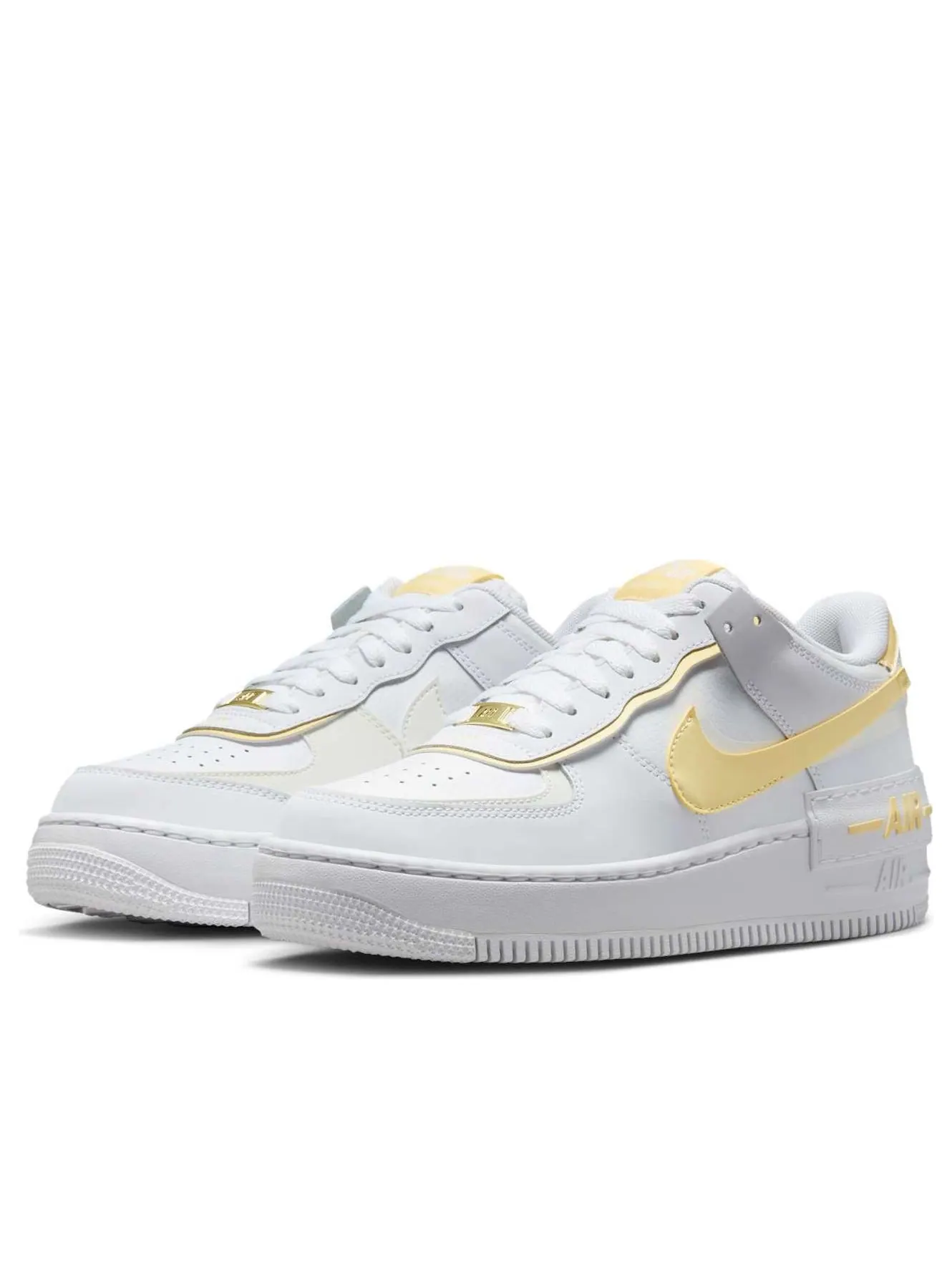 Кроссовки (WMNS) Nike Air Force 1 Shadow 'White Soft Yellow' — изображение 3 из 6, белый
