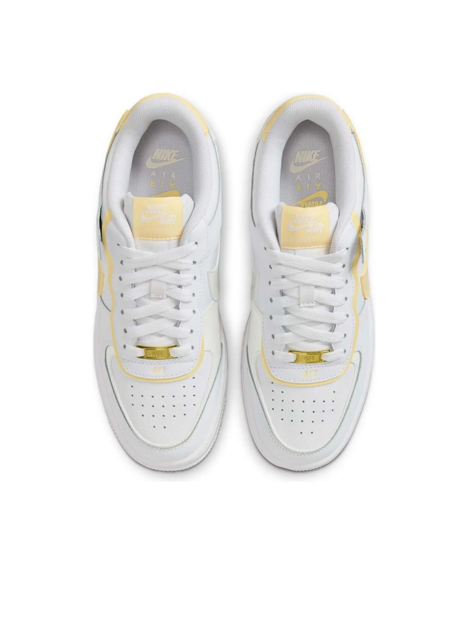 Кроссовки (WMNS) Nike Air Force 1 Shadow 'White Soft Yellow' — изображение 4 из 6, белый