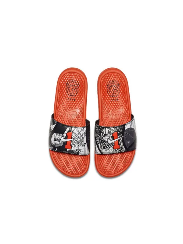 Тапочки benassi jdi print 'team orange' Nike — изображение 3 из 4, черный/белый/красный
