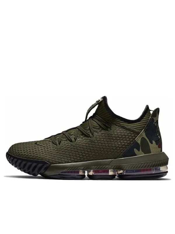 Кроссовки Nike LeBron 16 Low 'Camo' — изображение 1 из 4, оливковый зеленый
