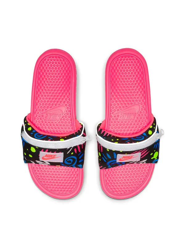 Тапочки benassi jdi print slide 'fanny pack' Nike — изображение 3 из 4, розовый/черный
