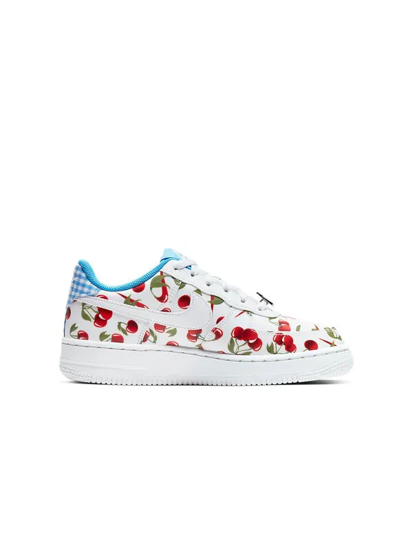 Кроссовки детские Nike Air force 1 с принтом из вишен — изображение 2 из 4, белый