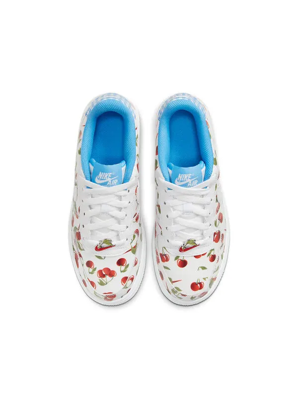 Кроссовки детские Nike Air force 1 с принтом из вишен — изображение 4 из 4, белый
