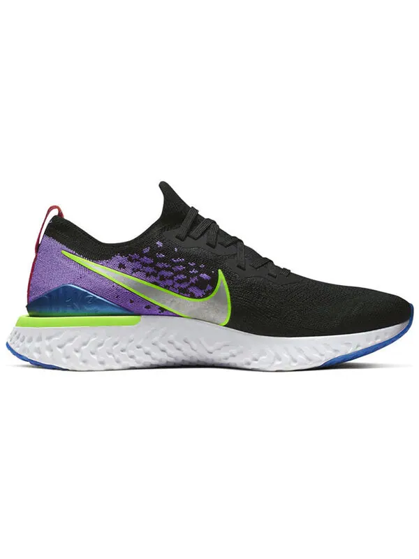 Кроссовки epic react flyknit 2 Nike — изображение 2 из 4, черный/серебристый-белый