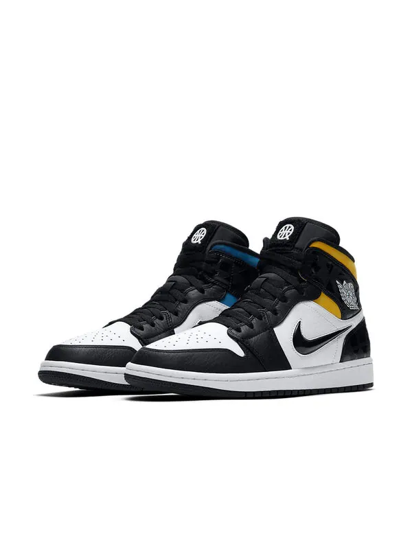 Кроссовки 1 средние Air Jordan — изображение 2 из 4, белый/черный-мульти