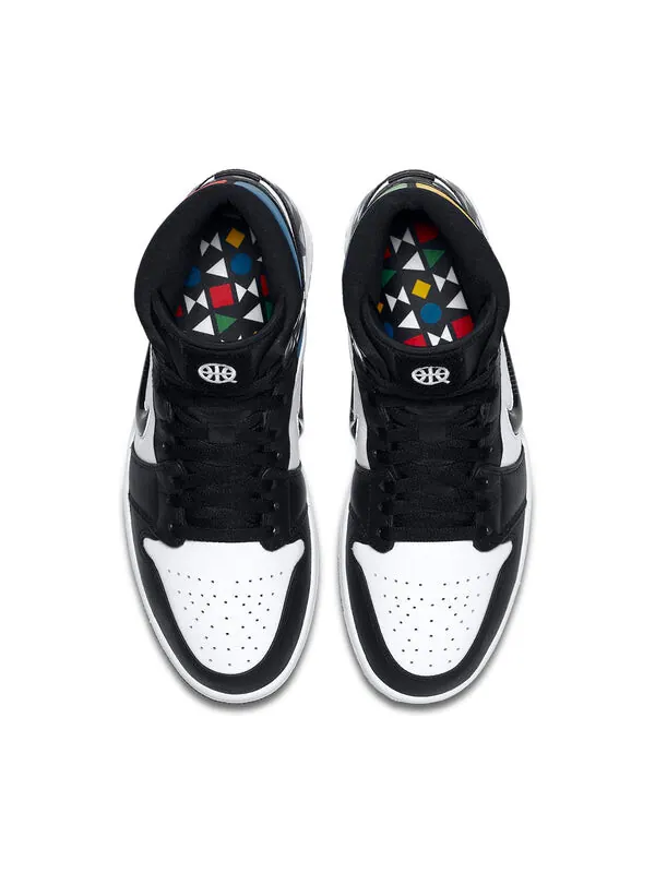 Кроссовки 1 средние Air Jordan — изображение 3 из 4, белый/черный-мульти