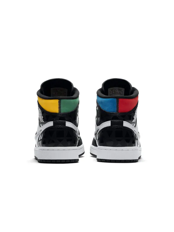 Кроссовки 1 средние Air Jordan — изображение 4 из 4, белый/черный-мульти
