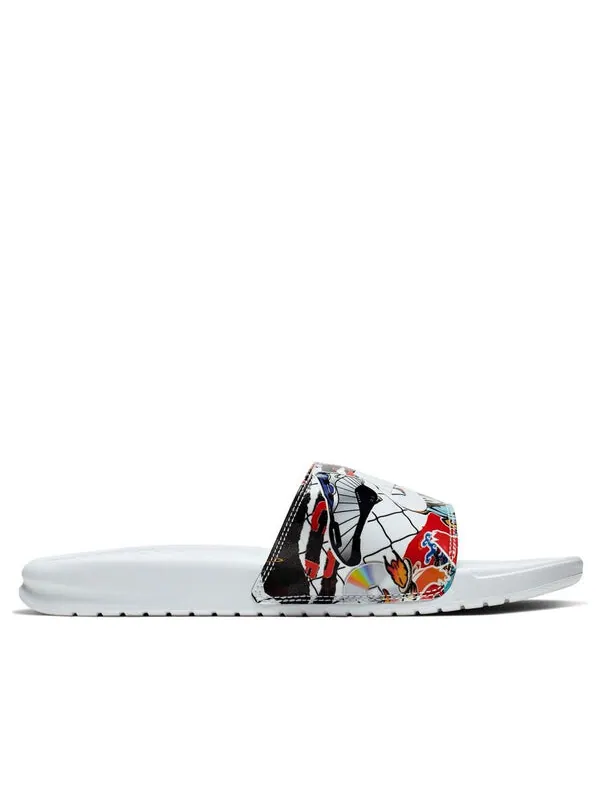 Тапочки benassi jdi print slide 'china hoop dreams' Nike — изображение 2 из 4, белый