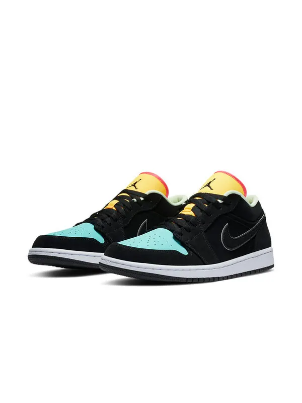 Кроссовки 1 low se Air Jordan — изображение 3 из 4, черный/зеленый/оранжевый