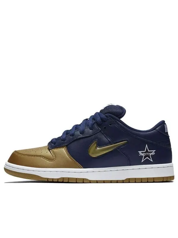 Кроссовки x supreme sb dunk low qs Nike — изображение 1 из 4, синий/золотистый