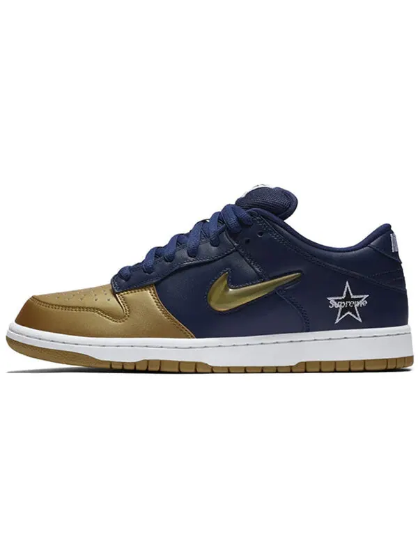 Кроссовки x supreme sb dunk low qs Nike — изображение 2 из 4, синий/золотистый