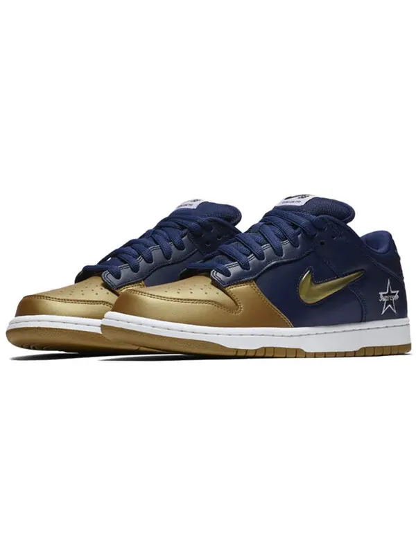 Кроссовки x supreme sb dunk low qs Nike — изображение 4 из 4, синий/золотистый