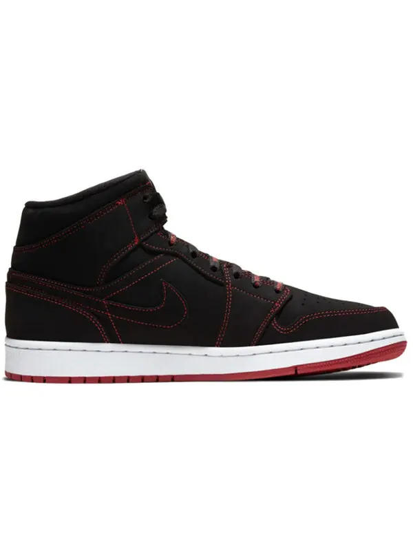 Кроссовки 1 средние Air Jordan — изображение 2 из 4, черный/красный-белый