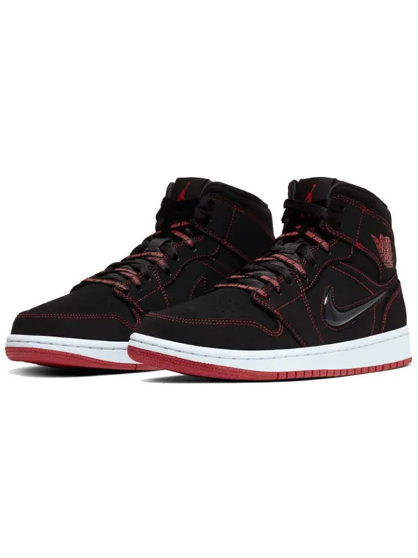 Кроссовки 1 средние Air Jordan — изображение 3 из 4, черный/красный-белый