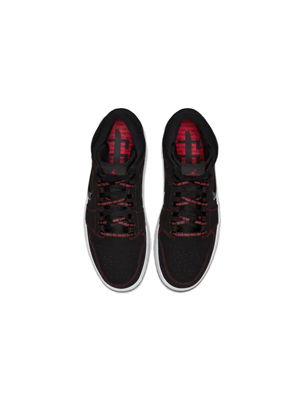 Кроссовки 1 средние Air Jordan — изображение 4 из 4, черный/красный-белый
