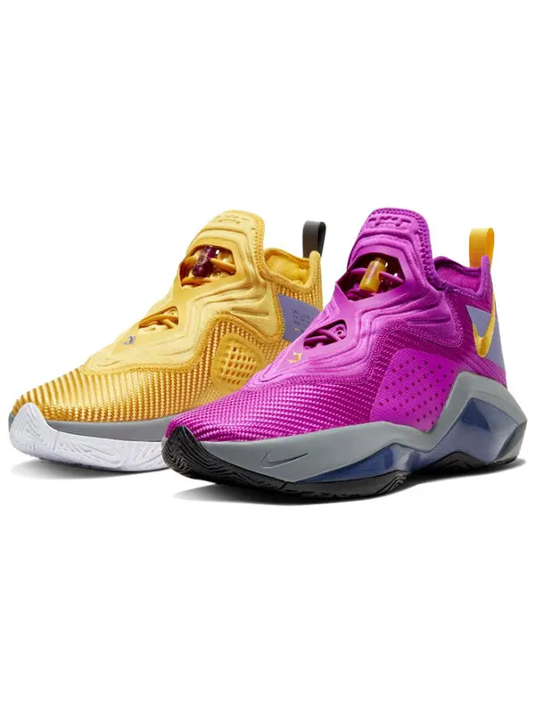 Кроссовки Nike LeBron Soldier 14 'Lakers' — изображение 4 из 4, желтый/фиолетовый