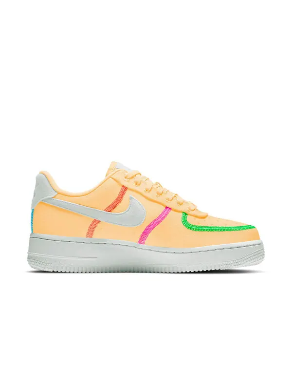 Кроссовки air force 1 '07 low lx 'stitched canvas - melon tint' Nike — изображение 2 из 3, зеленый/розовый