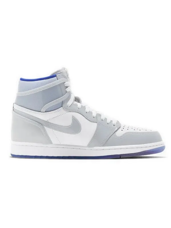 Кроссовки 1 высокие зум Air Jordan — изображение 2 из 4, белый/синий